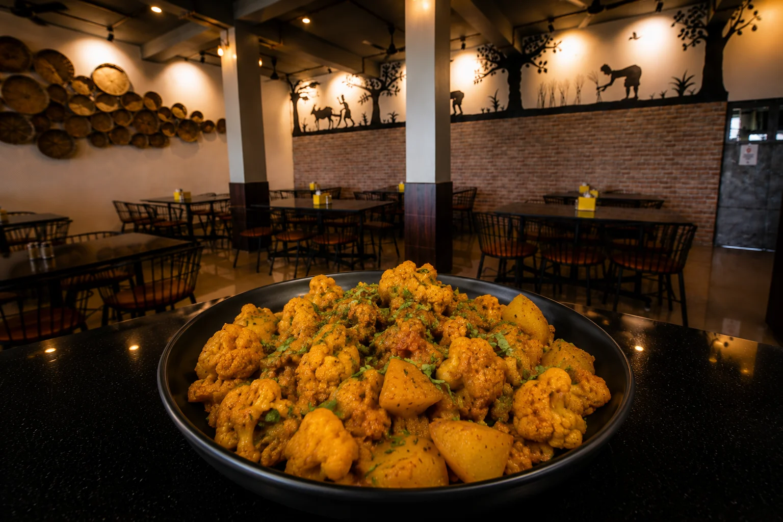 Aloo Gobi - Veg dish at The Farmer's Kitchen Shirwal